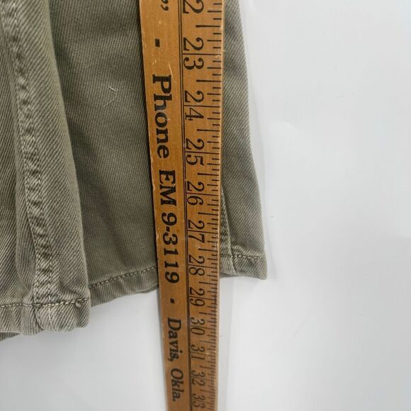 Free People We The Free Olive Green Good Luck Barrel Denim Overalls Size XL - Picture 10 of 10